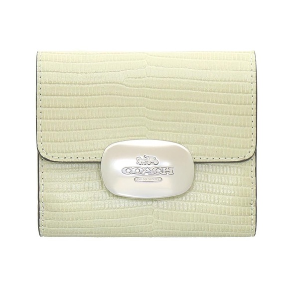 Coach Eliza Croc Embossed Textured Leather Wallet with Snap Closure - Picture 1 of 9